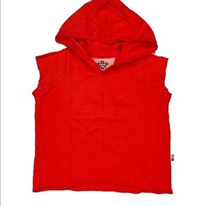 T2love Coral Mesh Sleeveless Hoodie